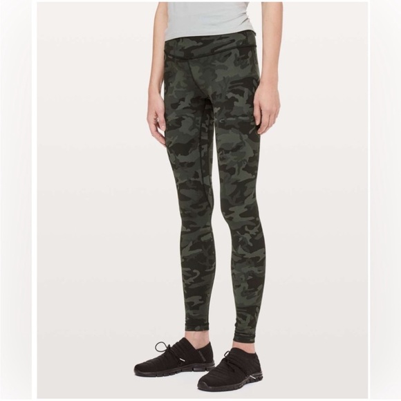 Lululemon Align Pant Full Length 28" Leggings Incognito Camo Multi Gator Green - Picture 1 of 16
